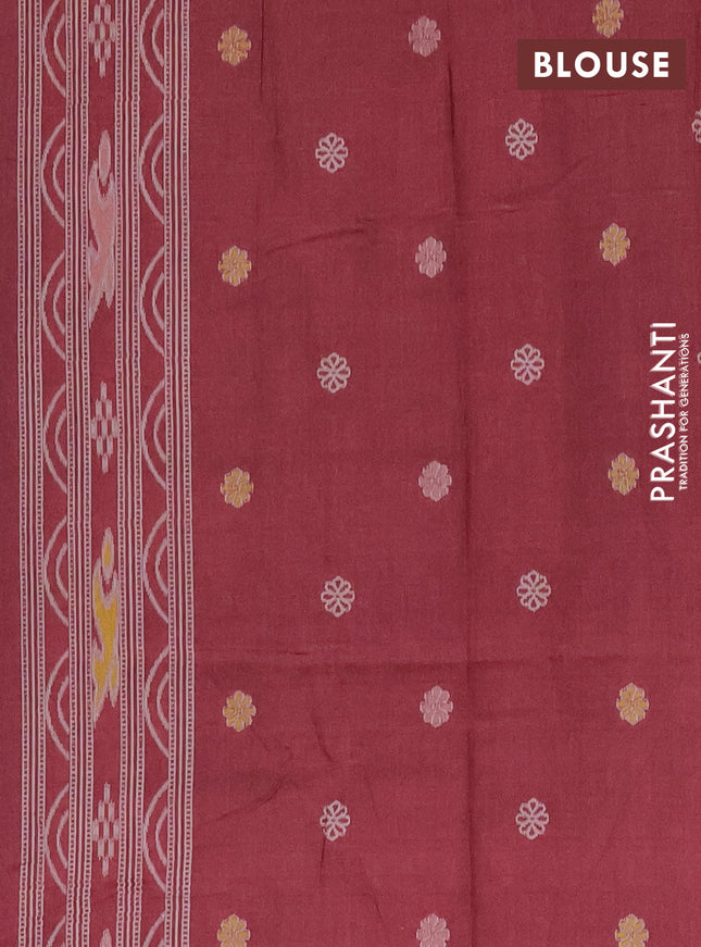 Semi sambalpuri silk saree black and deep maroon with allover warli ikat weaves and thread woven border