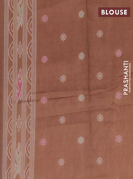 Semi sambalpuri silk saree coffee brown and brown with allover warli ikat weaves and thread woven border
