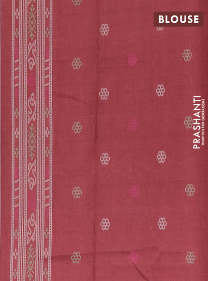 Semi sambalpuri silk saree black and deep maroon with allover ikat weaves and thread woven border