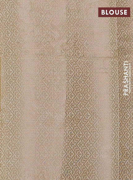 Chiniya silk saree cream with allover zari buttas & floral digital prints and woven border