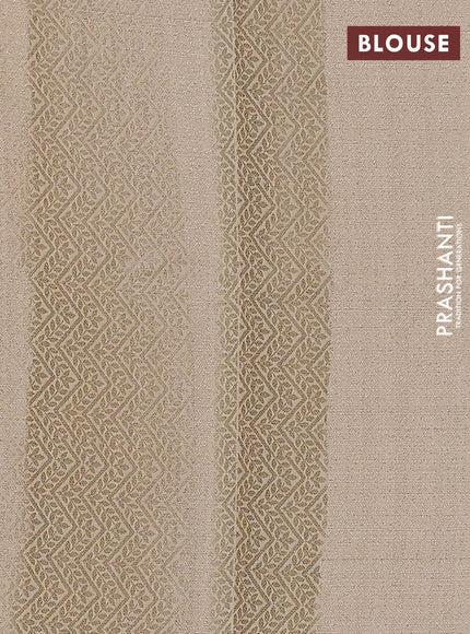 Chiniya silk saree beige with allover zari buttas & floral digital prints and woven border