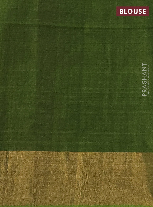 Ikat silk cotton saree violet and green with allover ikat weaves and zari woven border