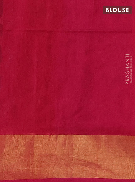 Ikat silk cotton saree green and pink with allover ikat weaves and zari woven border