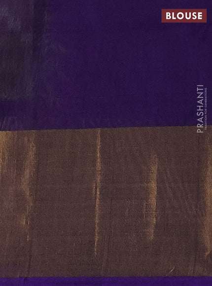 Ikat silk cotton saree green and violet with allover ikat weaves and long zari woven ikat border