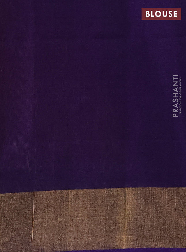 Ikat silk cotton saree red and violet with allover ikat weaves and zari woven border