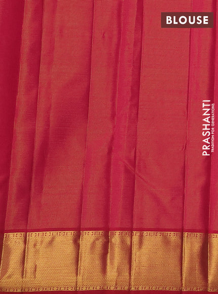 Pure kanchipuram silk saree teal green and dual shade of pinkish orange with allover vairaosi pattern & zari buttas and zari woven border