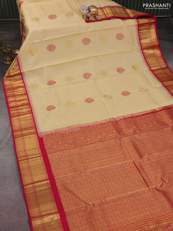 Pure kanchipuram silk saree sandal and pink with thread & zari woven buttas and zari woven korvai border