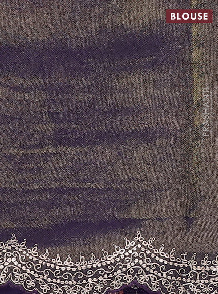 Pure organza silk saree blue with pichwai prints & pita work and embroidery border