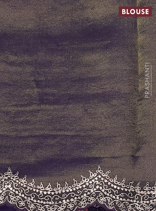 Pure organza silk saree blue with pichwai prints & pita work and embroidery border