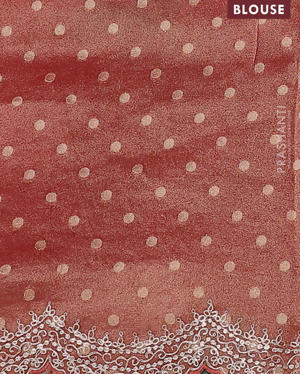 Pure organza silk saree maroon with floral digital prints & pita work and pita work border