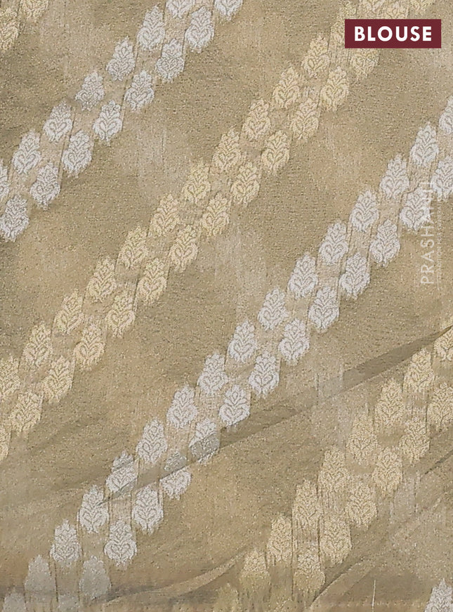 Pure organza silk saree dark green with allover floral embroidery and lace work border