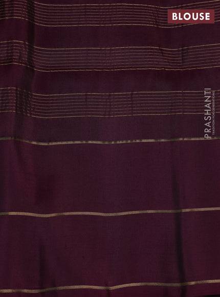 Pure soft silk saree light pink and deep wine shade with allover zari checked pattern and zari woven simple border