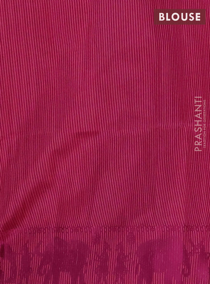 Semi dupion saree light pink and purple with allover stripe pattern and thread woven border