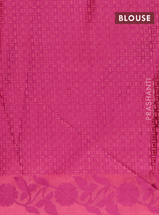 Semi dupion saree light pink and purple with thread woven buttas and thread woven border