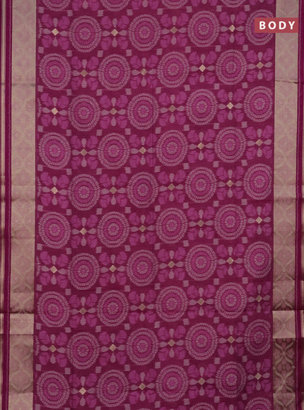 Semi dupion saree purple with allover thread weaves and zari woven border
