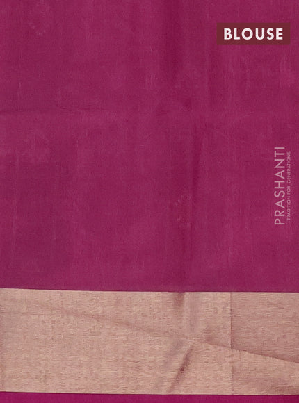 Semi dupion saree purple with allover thread weaves and zari woven border