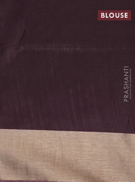 Semi dupion saree coffee brown and pastel pink shade with allover thread weaves and zari woven border