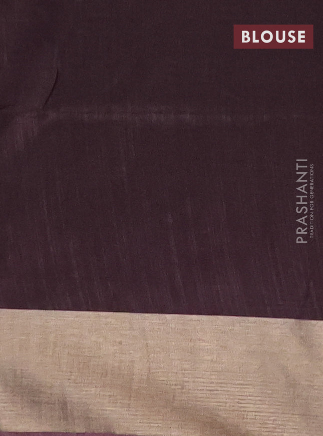 Semi dupion saree coffee brown and pastel pink shade with allover thread weaves and zari woven border