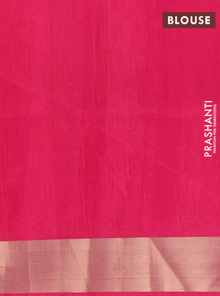 Semi dupion saree pink and dark pink with allover thread woven ikat weaves and zari woven border