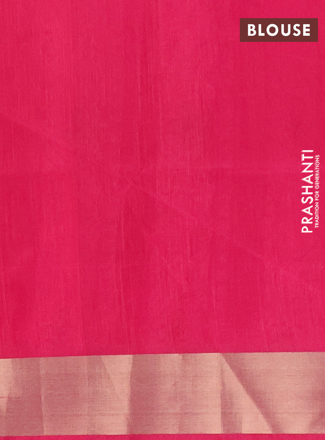 Semi dupion saree pink and dark pink with allover thread woven ikat weaves and zari woven border