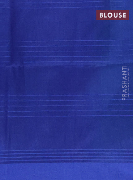 Semi dupion saree teal green and blue with allover thread stripe weaves and thread woven border