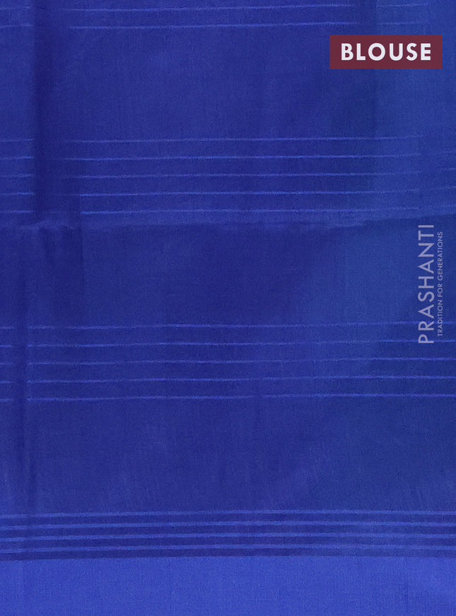 Semi dupion saree teal green and blue with allover thread stripe weaves and thread woven border