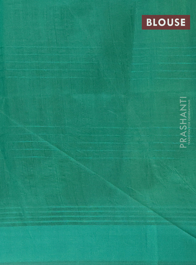 Semi dupion saree light green and green with allover thread stripe weaves and thread woven border