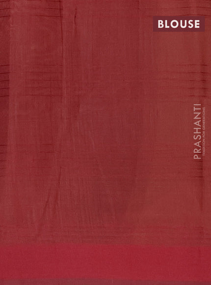 Semi dupion saree beige and maroon with allover thread stripe weaves and thread woven border