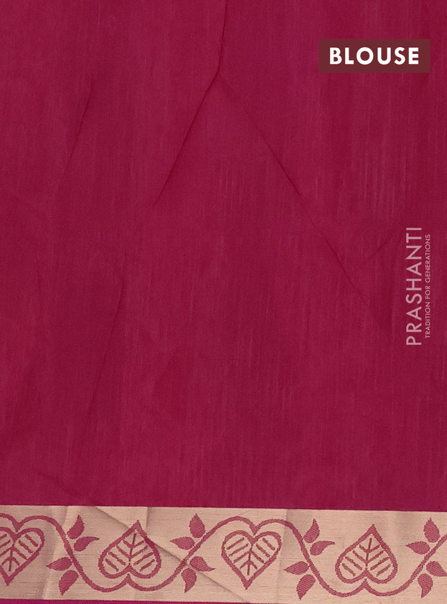 Semi dupion saree light pink and purple with allover thread woven ikat weaves and zari woven border