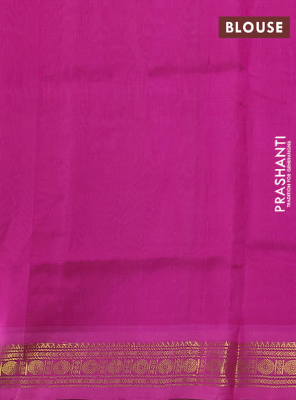 Silk cotton saree sandal and pink with plain body and zari woven border