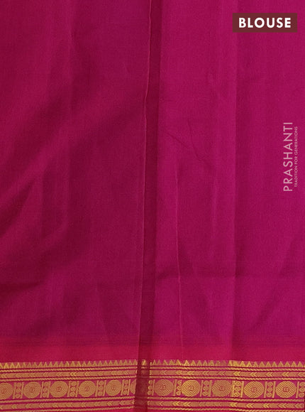 Silk cotton saree deep maroon and pink with plain body and zari woven border