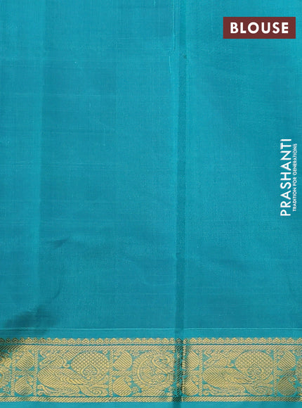 Silk cotton saree blue and teal blue with plain body and zari woven border