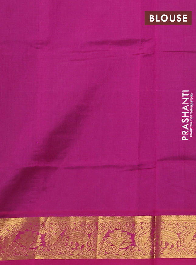 Silk cotton saree grey and pink with plain body and zari woven border