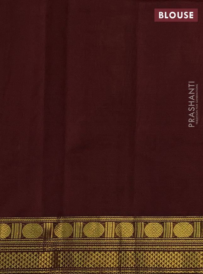Silk cotton saree mustard yellow and deep maroon with plain body and zari woven border