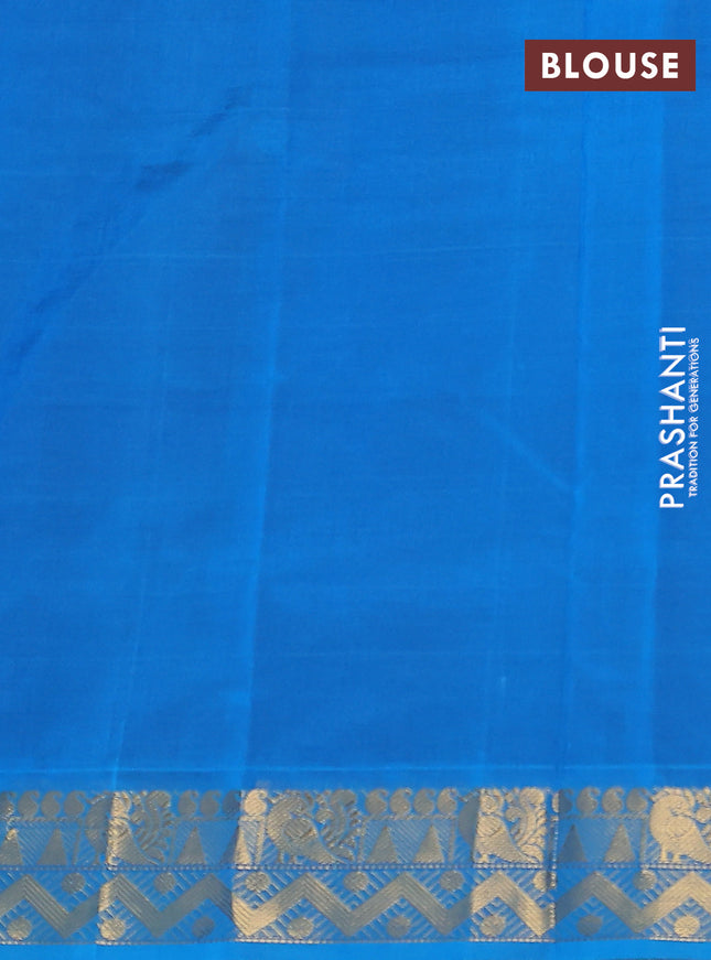 Silk cotton saree wine shade and cs blue with plain body and zari woven border