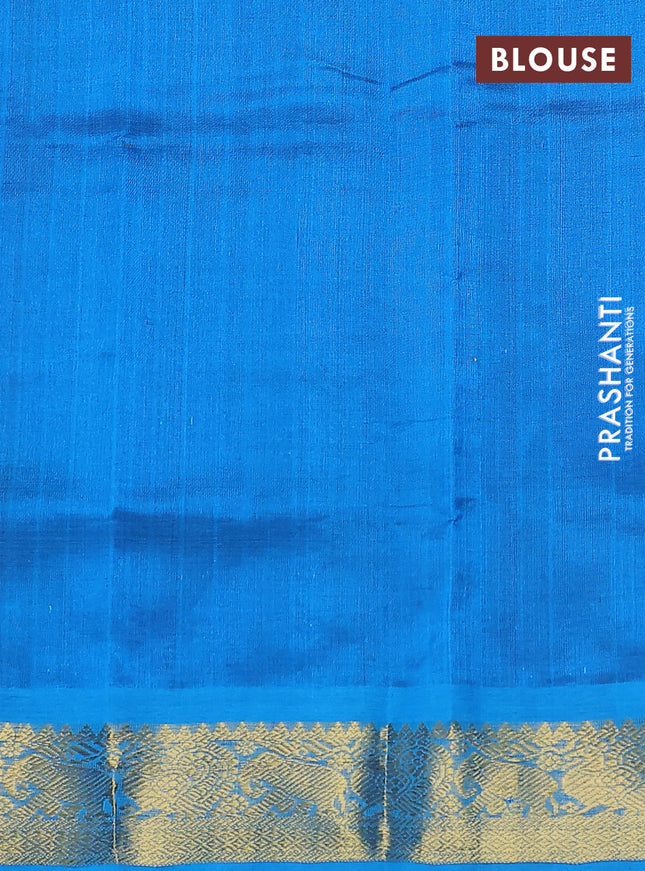 Silk cotton saree dark blue and cs blue with plain body and zari woven border