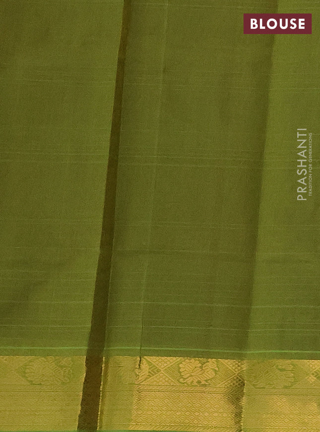 Silk cotton saree maroon and light green with plain body and zari woven border