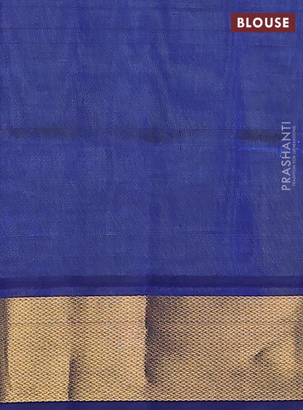 Silk cotton saree pastel green and blue with plain body and zari woven border