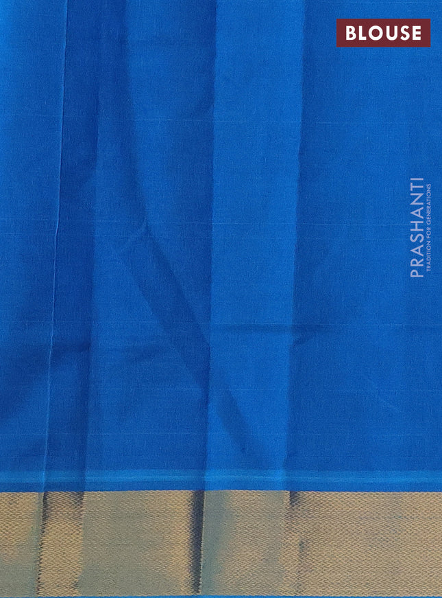 Silk cotton saree blue and cs blue with plain body and zari woven border