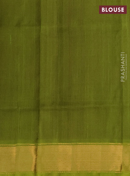Silk cotton saree purple and light green with plain body and zari woven border