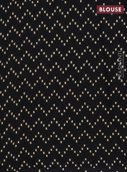 Jaipur cotton saree blue and black with geometric butta prints and printed border