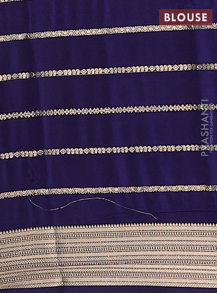 Semi mysore silk saree teal blue and navy blue with allover veldhari weaves and zari woven border