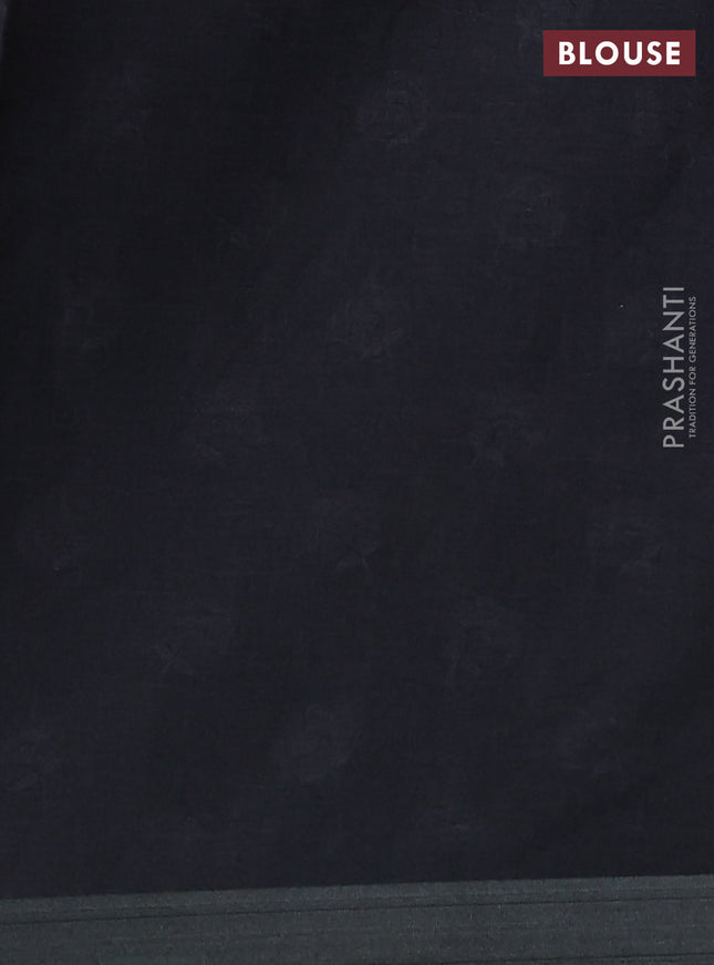 Semi tussar saree black with allover kalamkari prints and zari woven border