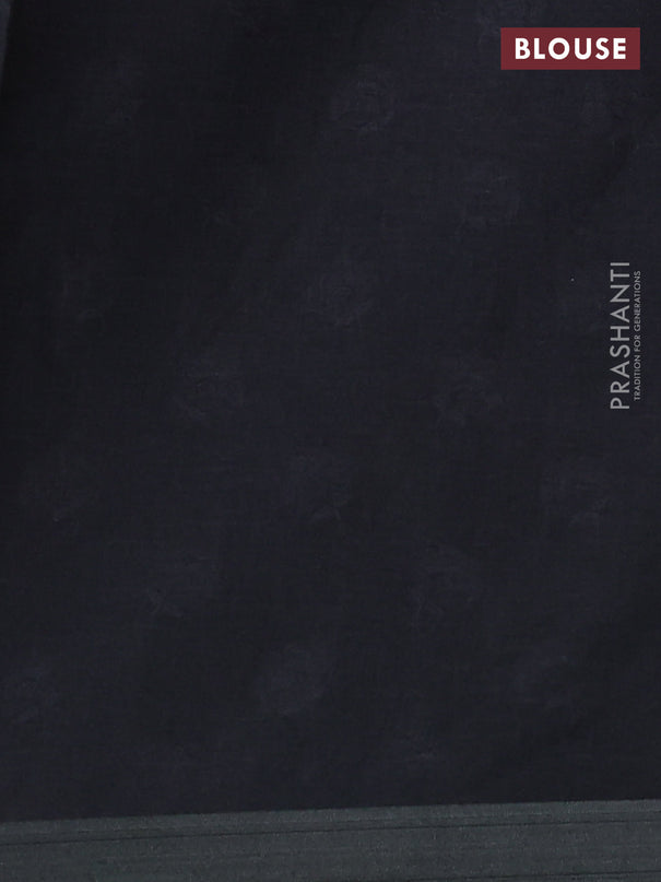 Semi tussar saree black with allover kalamkari prints and zari woven border