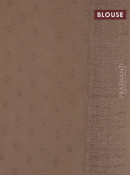 Banarasi semi crepe saree sandal with woven buttas and woven border