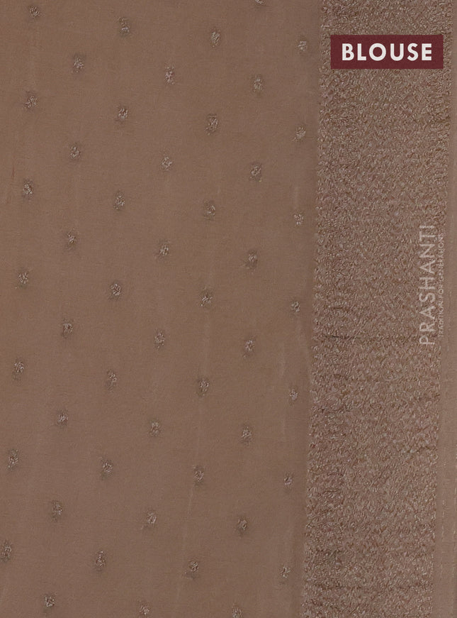 Banarasi semi crepe saree sandal with woven buttas and woven border