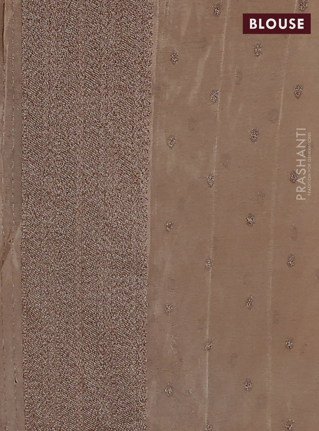 Banarasi semi crepe saree sandal with woven buttas and woven border