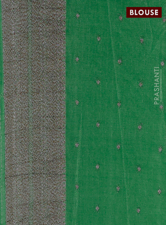 Banarasi semi crepe saree pastel green with woven buttas and woven border