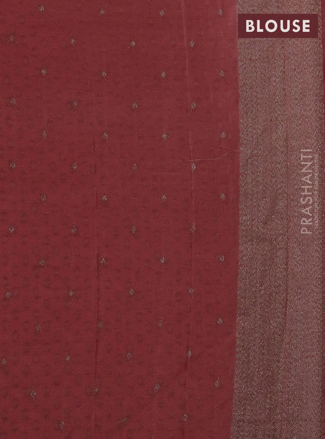 Banarasi semi crepe saree pastel peach with woven buttas and woven border