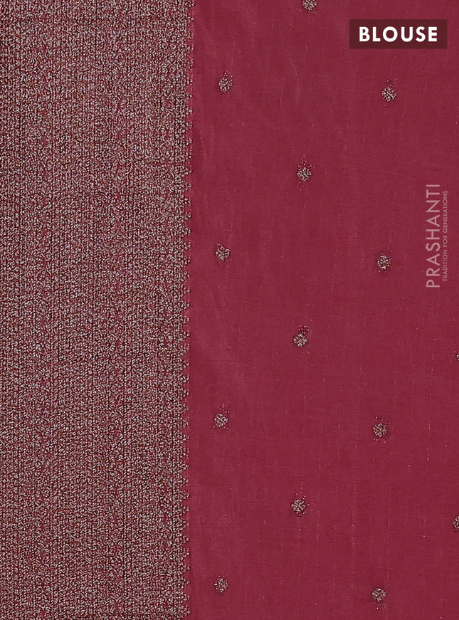 Banarasi semi crepe saree mauve pink with allover woven buttas and woven border